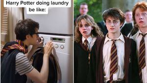 Jovem recria música tema de Harry Potter usando a máquina de lavar e vídeo faz sucesso no TikTok