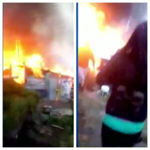 (VIDEO) Voraz incendio consumió al menos 11 viviendas en Bogotá