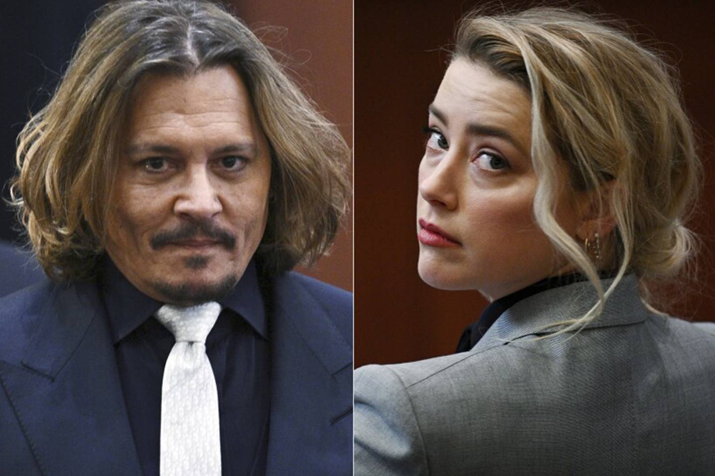 Jhonny Depp y Amber Heard en pleno juicio por difamación.
