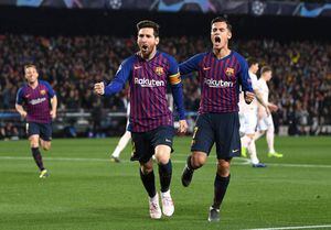Vidal y Alexis entraron al final para ver la clasificación del Barcelona de Messi a las semifinales de la Champions