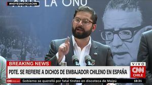 El cruce entre el Presidente Boric y una periodista por los dichos del embajador chileno en España
