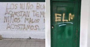 Aparecen amenazantes mensajes alusivos al ELN en las paredes de un colegio