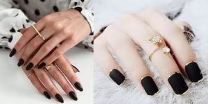 Diseño de uñas negras para lucir más elegante que nunca en Navidad