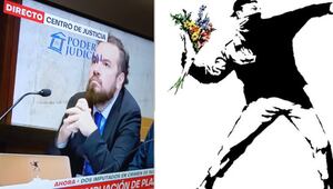 Diputados preocupados por sticker de Bansky en computador de defensor público