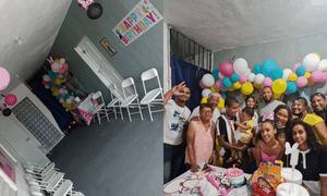 Personas de toda la isla fueron a celebrar el cumpleaños de una niña