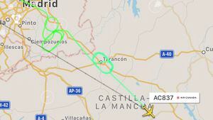 AC837: Avião com falha técnica dá voltas no céu de Madrid aguardando pouso emergencial