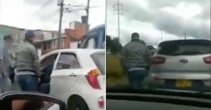 (VIDEO) Con arma de fuego un conductor amenaza a otro en medio de una fuerte discusión en Bogotá