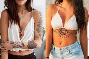 Tatuajes debajo del pecho para mujeres fuertes que han superado relaciones tóxicas