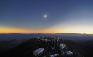 Observatório Espacial divulga imagem espetacular que mostra etapas do eclipse solar total