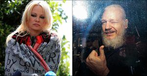 La actriz Pamela Anderson visitó a Julian Assange