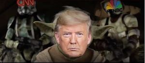 Polémica: Donald Trump se transforma en Yoda de Star Wars y decapita a CNN