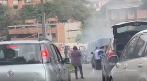 Desvíese: trancón en la Circunvalar por bus del Sito incendiado