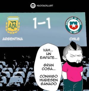 El cómic que se mofó de Arturo Vidal tras el empate entre la Roja y Argentina