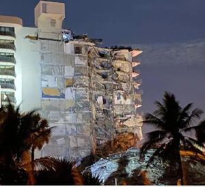 Edificio se derrumba en Miami y deja atrapadas a varias personas, existe múltiples heridos