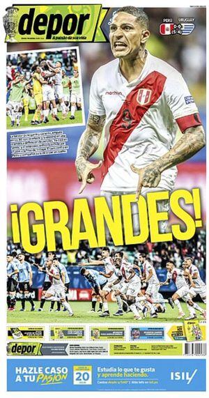 "¡Grandes!" y "Puro orgullo": Las portadas de Perú deliraron con la clasificación a semifinales de Copa América