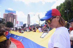 Muestran su apoyo a Guaidó desde El Obelisco