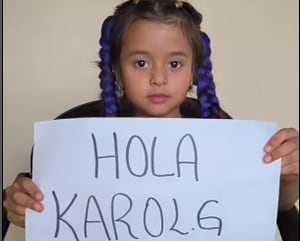 Niña de 5 años realiza campaña en redes con emotivo video para que Karol G asista a su cumpleaños