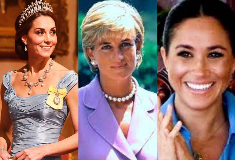Estas son las joyas que Meghan Markle y Kate Middleton heredaron de la princesa Diana