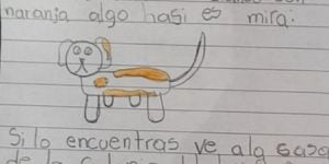 O desenho de uma menina para encontrar seu cachorro perdido comoveu as redes sociais
