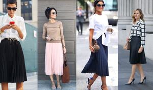 Look elegante e confortável com saias plissadas para mulheres de 40 anos