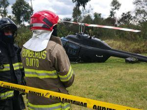 Helicóptero de la FAE se accidentó en el Itchimbía, centro de Quito