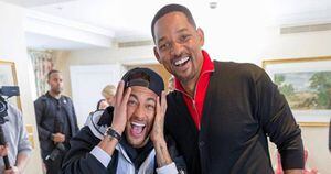 Reação de Neymar ao conhecer Will Smith representa qualquer fã; veja vídeos