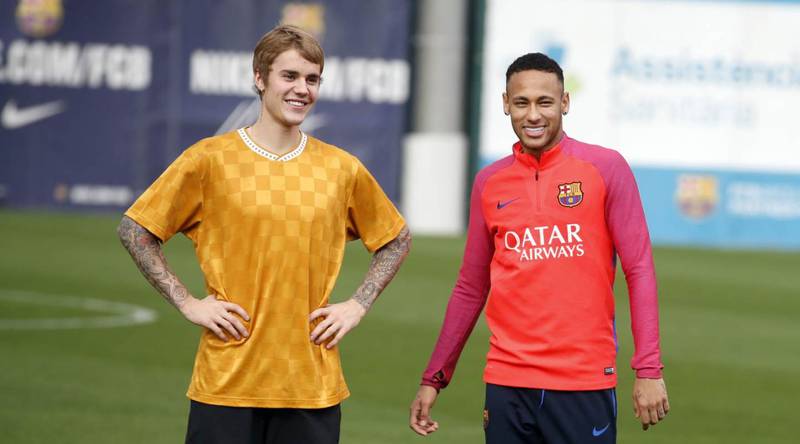 Justin Bieber visitó entrenamiento de Barcelona