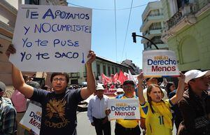 1 de Mayo: Trabajadores marchan en Ecuador contra FMI, corrupción y por trabajo digno