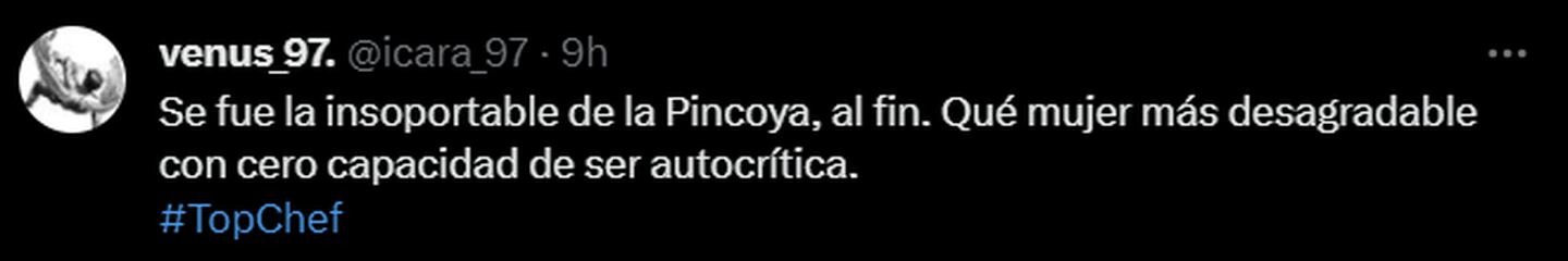 Reacción eliminación de Pincoya de "Top Chef"