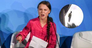 Impacto mundial causó muñeco con la cara de Greta Thunberg colgado de un puente