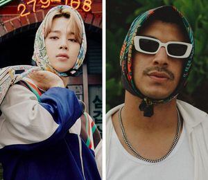 Jimin de BTS y Bad Bunny comparten el gusto por moda unisex