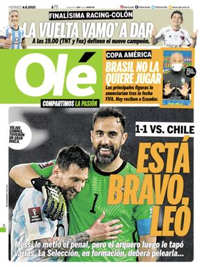 Claudio Bravo marca pauta en Argentina: se ganó la portada de Olé con su notable actuación