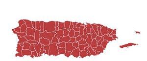 Todo Puerto Rico en rojo por el COVID-19
