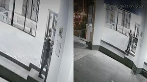 ¡Con el uniforme y sin poder mantenerse en pie! Nuevos videos de Germán Cáceres desde la garita de la escuela policial