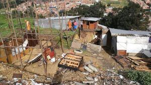 Al menos 58 familias afectadas por un deslizamiento en el sur de Bogotá