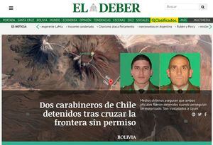"Cruzaron la frontera sin permiso": Así informan la detención de dos carabineros los medios bolivianos