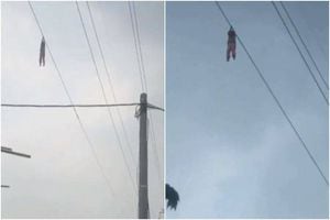 Vídeo de menina pendurada em cabo de eletricidade a 15m de altura é real e autoridades explicam o ocorrido