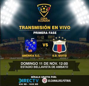Los partidos de la Copa Ecuador serán transmitidos por DirecTV y el Canal del Fútbol