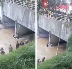 Video: patrullero se lanza al río Fucha para rescatar un hombre
