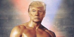 Trump tuitea un fotomontaje de su cara con el cuerpo de Rocky Balboa