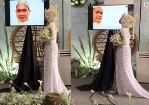 Pareja protagoniza boda virtual luego de que el novio enfermara de Covid-19