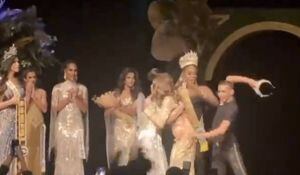 Video: Marido enojado rompió la corona de Miss Gay porque su pareja salió segunda