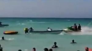 (VIDEO) Accidente entre una lancha y moto acuática dejó un menor de 15 años herido en Cartagena