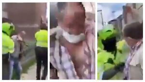 (VIDEO) "¡Ay, Dios mío, mi brazo!": anciano suplica a policías que lo detienen a la fuerza en Bogotá