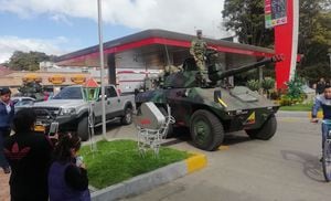 Denuncian que hay tanques de guerra en las calles de Bogotá