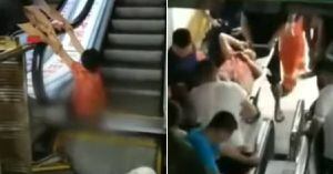 (VIDEO) Anciana pierde una de sus piernas al quedar atrapada en escaleras eléctricas de un centro comercial