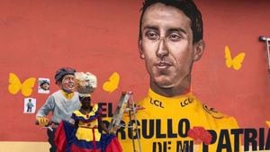 El espectacular mural en Zipaquirá que rinde homenaje al histórico triunfo de Egan Bernal