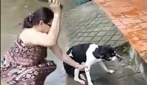 ¡Indignante! Una mujer le cortó la pata a su perra mientras su marido la filmaba