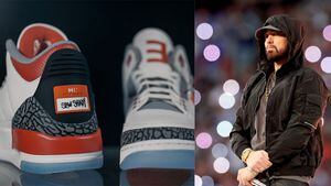 Los tenis ‘Jordan’ que Eminem usó en el show de medio tiempo del “Super Bowl 2022″