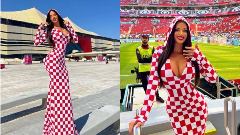 Ivana Knöll, la modelo croata que desafía las leyes qataríes con su vestimenta en el Mundial.